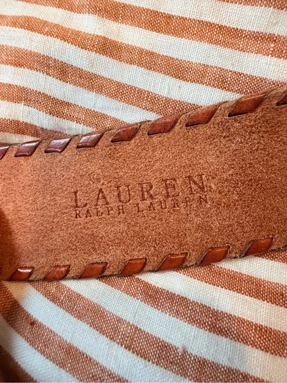 Ralph Lauren Tooled Leather Belt in Brown